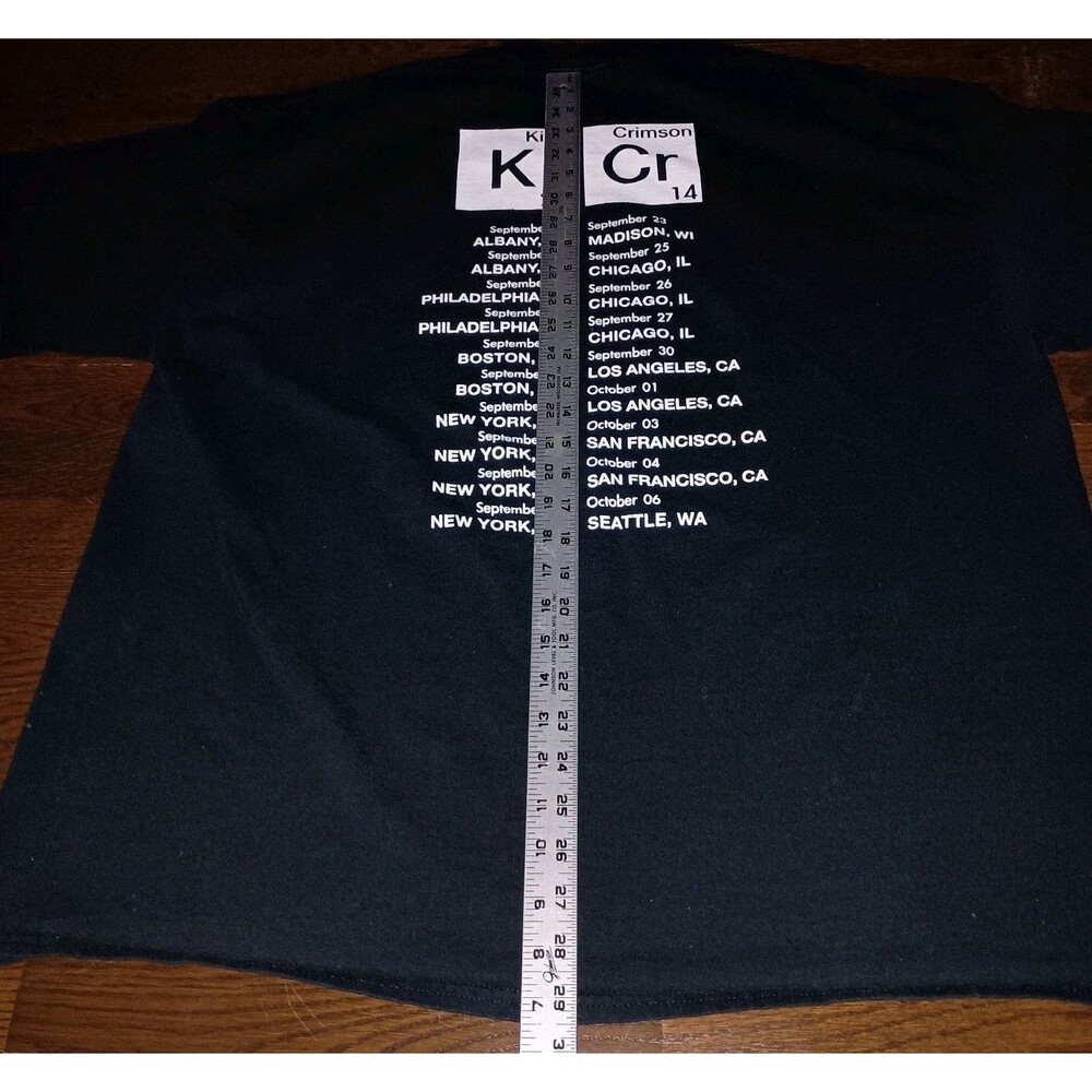 King Crimson Shirt Mens XXL 2XL 2014 Tour Rock Band Graphic Tee Periodic Table - Picture 7 of 10